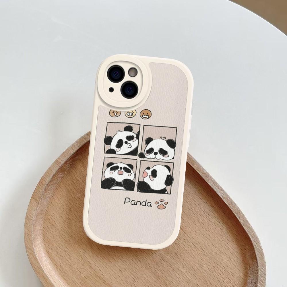 

Anime Cute Panda Phone Case Hard Leather For iPhone 16 15 14 13 12 Mini 11 14 Pro Max Xs X Xr 7 8 Plus Fundas iPhone 14