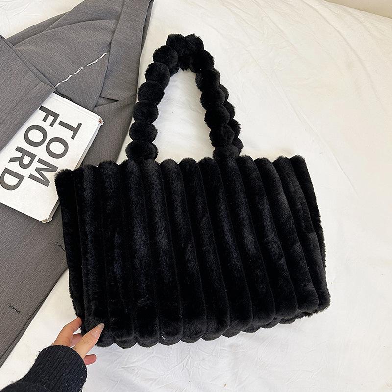 Plush Bag, Simple Commuting Shoulder Bag, New Casual Portable Tote Bag, Commuting To Work, Fashionable and Textured Women's Bag
