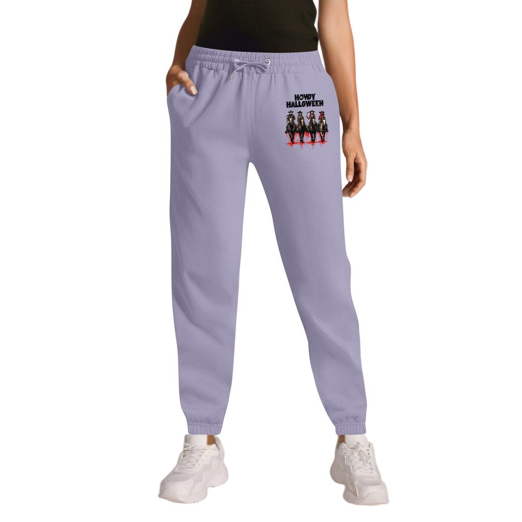 Women's Sports Halloween Print Drawstring Pocket Casual Workwear Pants