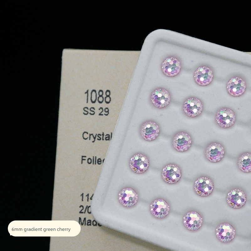 

F136 Titanium Alloy Ear Studs Flash Zircon Fireworks Cut Ear Bone Stud Inner Spiral Anti-Allergy Ear-Caring Ear Ear Bone Pin Female Gradient cherry-6mm [single]]