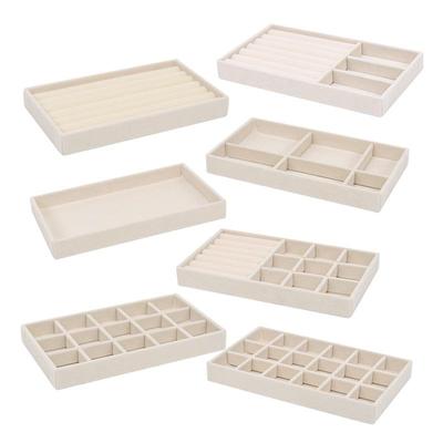 Velvet Jewelry Display Tray: Ring & Bracelet Organizer with Inner Storage