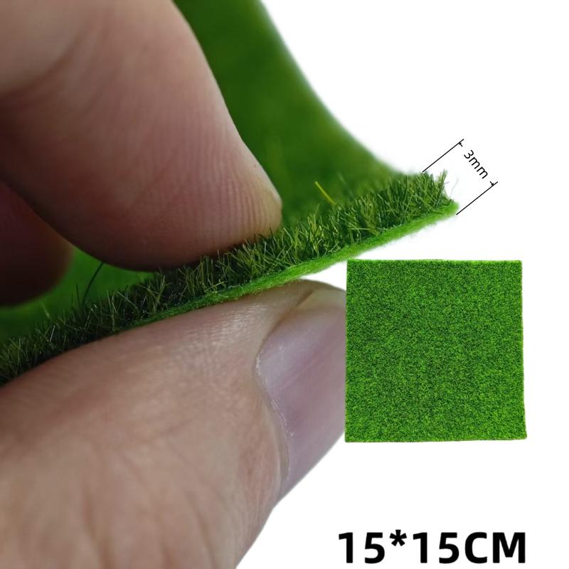 1/2Pcs Diy Project Model Scene Railway Layout Accessories 15/30Cm Square Grass Mat 3Mm 5Mm 8Mm Thick Artificial Lawn Carpet