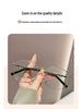 Trendy Women's Anti-Blue Light Metal Frame Glasses - Large, Fashionable, Plain Face Style