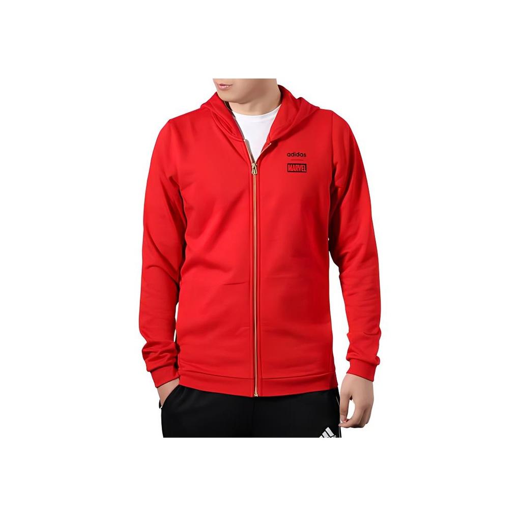 adidas Neo Marvel Co-Branded Lässige Sportliche Kapuzenjacke mit Rückenlogo Herren Oberbekleidung Rot EA0322
