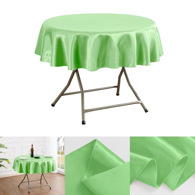 150/180/200cm Round Satin Tablecloth Bright Silk Tablecloth For Baby Shower Wedding Birthday Party Banquet Christmas Table Decor