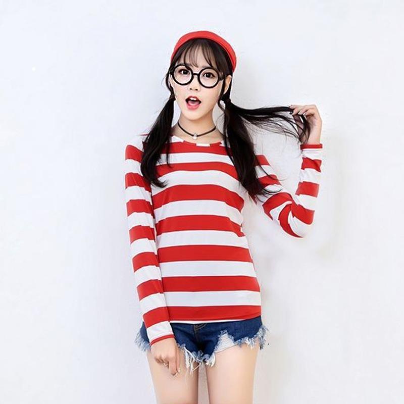 Halloween Smart Wally Where'sWally Anime Character Parent-Child Dress Up Costume