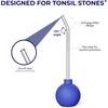 Tonsil Stone Cleaning Kit with 15°+90° Curved Glass Tube and Manual Suction Ball Easily Removes Stubborn Stones