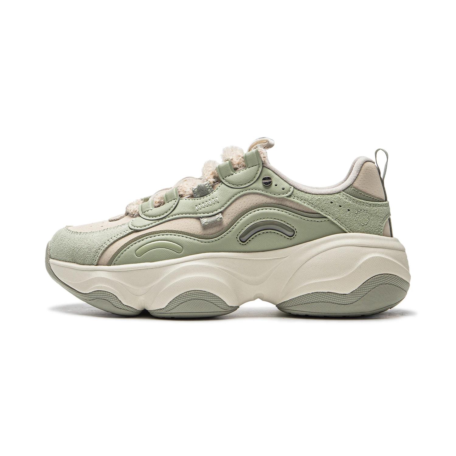 Li Ning Honey V2 Slip Resistant Height Increasing Low top Casual Shoes Women s Green Gray AGCU414-3 36