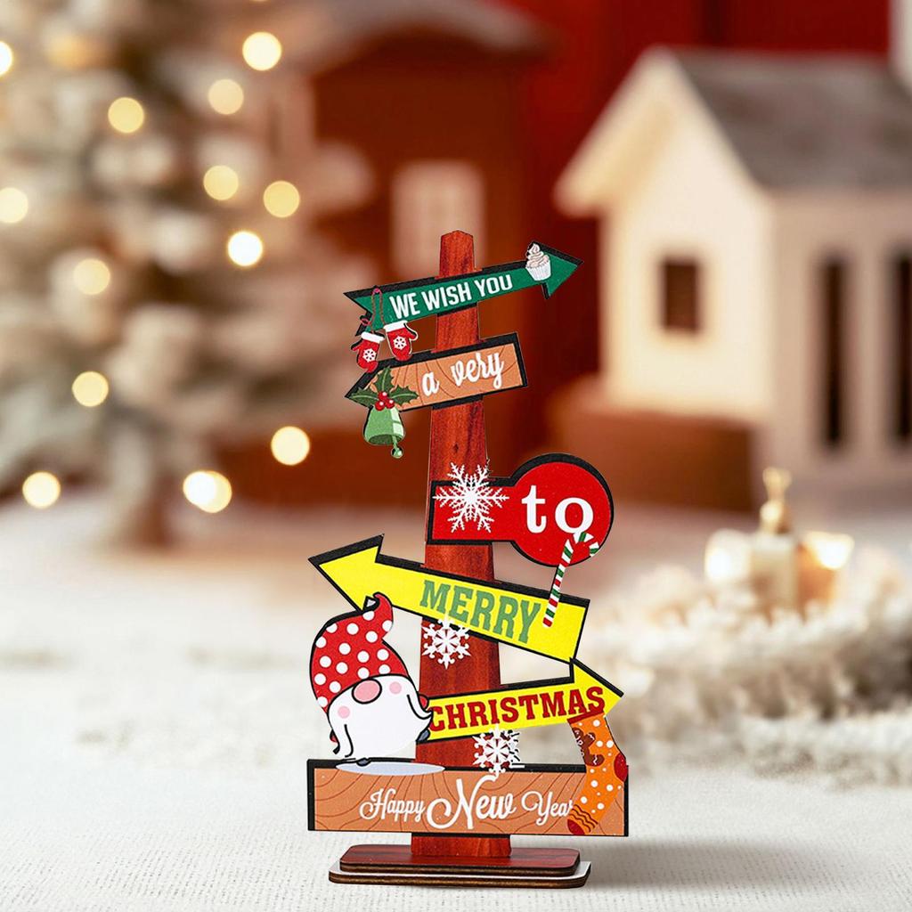 Wood Christmas Tree Decoration Wooden Christmas Tabletop Decor Centerpiece Table Centerpiece Scene Accessories For Mantle