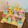 MOC Blume Sukkulente Topfpflanze Modellbaustein DIY Ewiger Strauß Zuhause Schreibtisch Pflanzen Dekoration Ziegel Mädchen Geschenk Kinderspielzeug