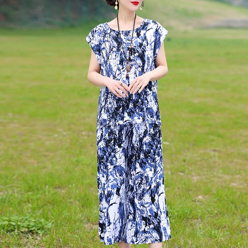 Elegant Women's Sets Summer Plus Size Casual Loose Two Piece Pant Sets for Women