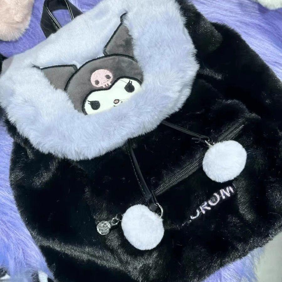 Плюшевый рюкзак-кошка Hello Kitty 2025 для женщин Premium Rabbit Fur