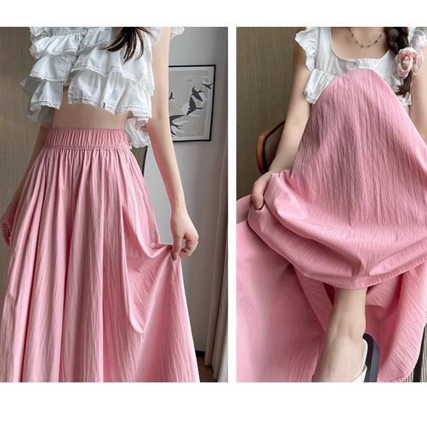 Summer High Waist Wide Leg Pants Loose Flowy Casual Lightweight Thin Trousers