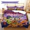 Scoobydoo Pattern Bedding Set Quilt Cover Pillowcase Home Decor Gift (1 * duvet cover + 2 * pillowcase, without core)