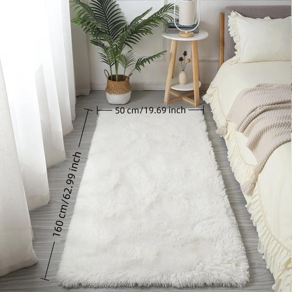 Floor Protection Bedside Rugs Imitation Wool Long Hair Carpet Bedroom Mats  Home Decor