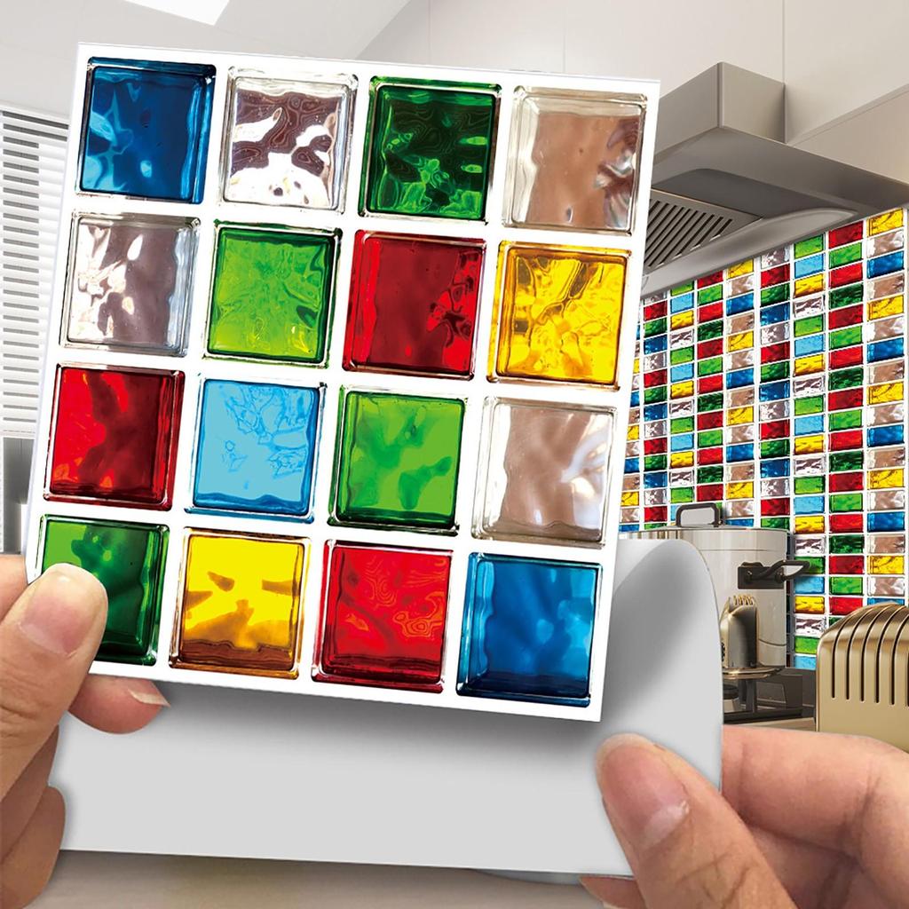 10Pcs Multi Tile Sticker DIY Transfer Kitchen Bathroom Various Colours