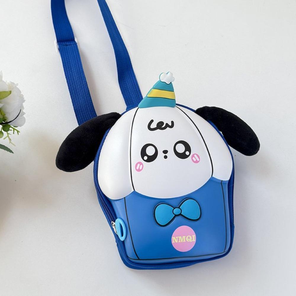 Cute puppy dog children's breast bag boys and girls new cartoon shoulder bag lightweight travel hard shell messenger bag