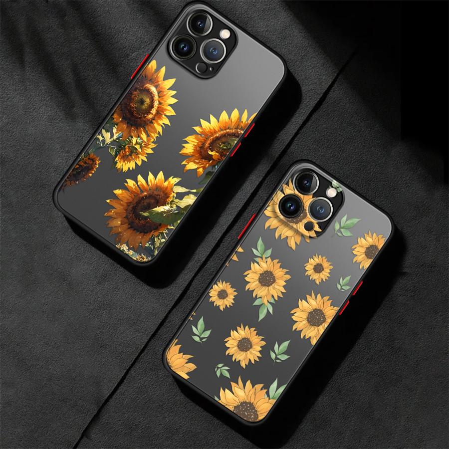 Flower Sunflower Art Case for iPhone 17 Pro Max 16 Plus 15 Air 7 8 SE XS XR 13 Mini 14 11 12 Funda Back Phone Cover