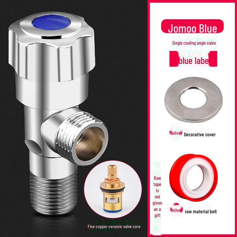 All-Copper Triangular 4-Point Valve: 304 Stainless Steel, Hot/Cold Water Heater, Three-Way Inlet, Dual Outlet Stop Valve