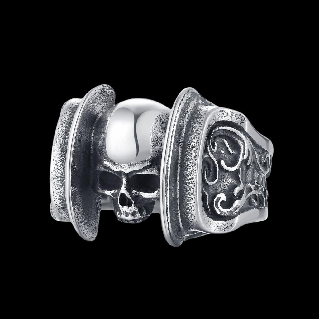 Dropshipping Men's Calvarium Skull Ring Gothic 316L Stainless Steel Biker Ring Motorcycle Band Jewellery Party Gift OSR734