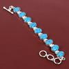 Kopparblått Turkosarmband Ädelstensarmband 925 Sterling Silver Armband Justerbart Kedjearmband Handgjorda smyckesarmband för presenter