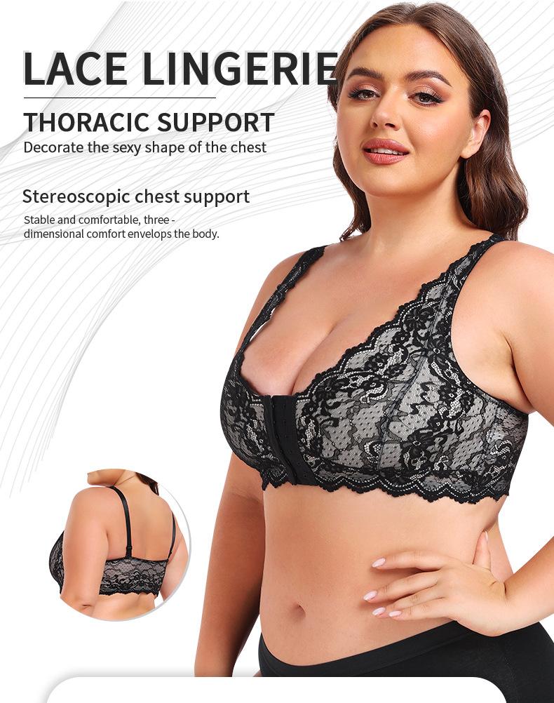 European and American large-size lace full-cup underwear women's double breasts large-size bra vest bra