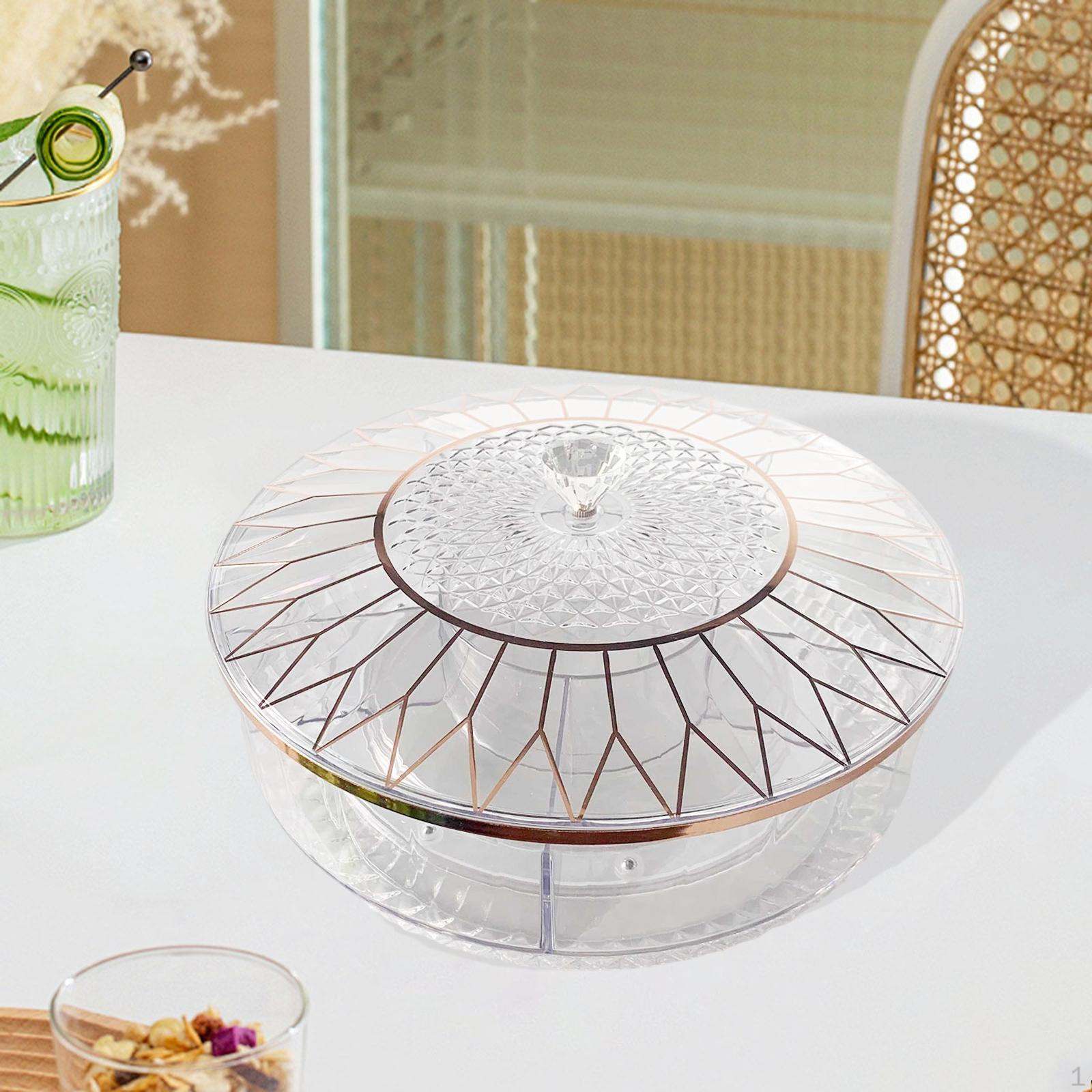 

Serving Tray Clear Dustproof Reusable Portable Dried Fruit Plate Snack Box for Home Living Room
