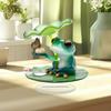 1pcs Small Fresh Summer Riverside Cooling Frog 2D Flat Acrylic Bedroom Office Desktop Decoration Ornament