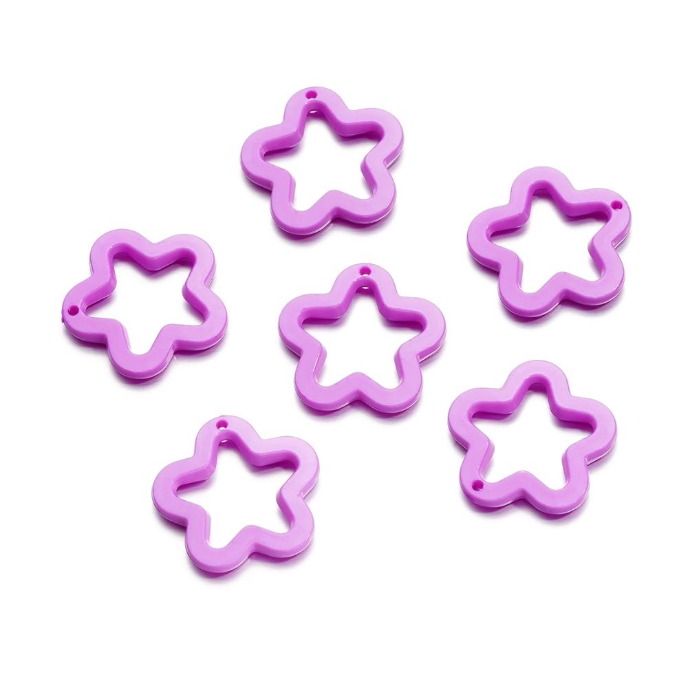 10Pcs/Lot Colorful Acrylic Five-Pointed Star Loose Pendent For DIY Necklace Bracelet Jewelry Making Accessories Supplies