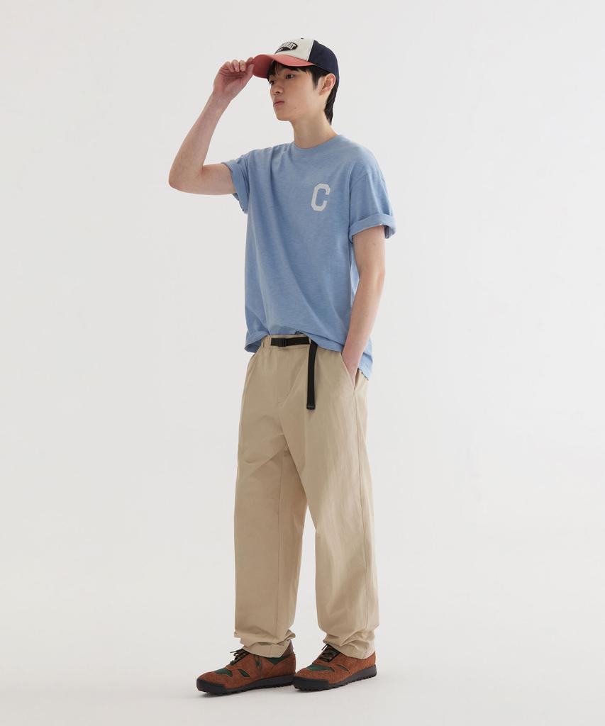 COVERNAT Slub Crack C Logo T-Shirt Blue