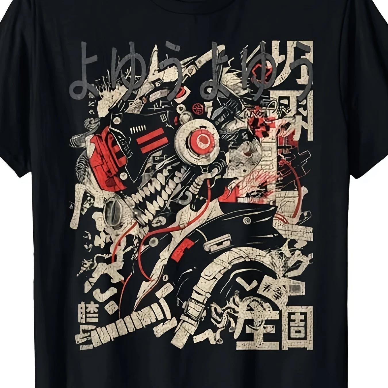 Japanese Cyberpunk Techwear T Shirt Manga Style Gear Graphic Streetwear Tee XXXL