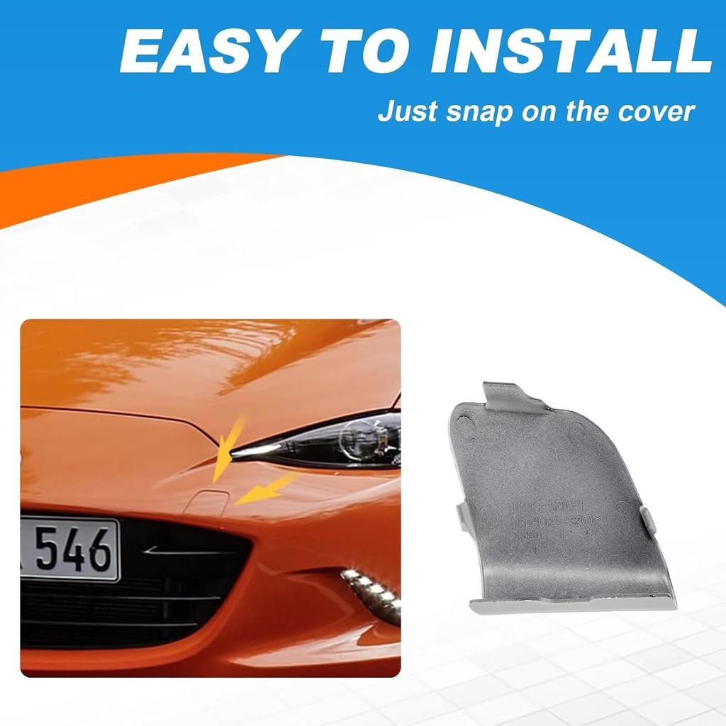Car Front Bumper Tow Hook Cover Cap Towing Eye for Mazda MX-5 Miata MX5 2016 2017 2018 2019 2020 2021 2022 2023 N24350A11(Black) N24350A11