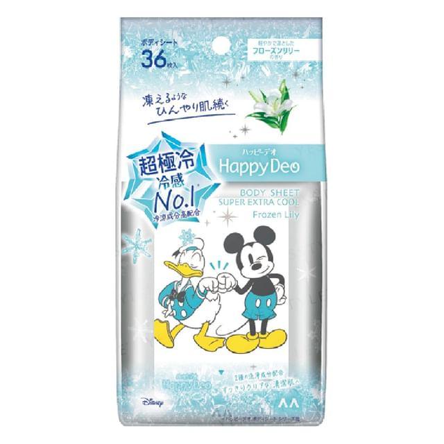 Mandom - Disney Donald Duck Mickey Mouse Happy Deo Body Sheet Super Extra Cool Frozen Lily - 36 pcs
