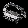 1Pcs Hair Accessories Made Hair Color Pearl Wedding Hair Combs For Bridal Flower Headpiece Women Hair Ornaments Jewelry
