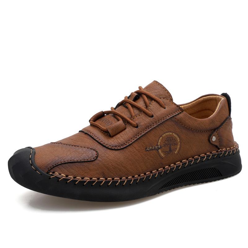 

Мужская обувь 2025 осень новая большой размер уличная мужская кожаная обувь низкий верх повседневная кожаная обувь мужская обувь в британском стиле рабочая мужская обувь 46 темно-коричневого