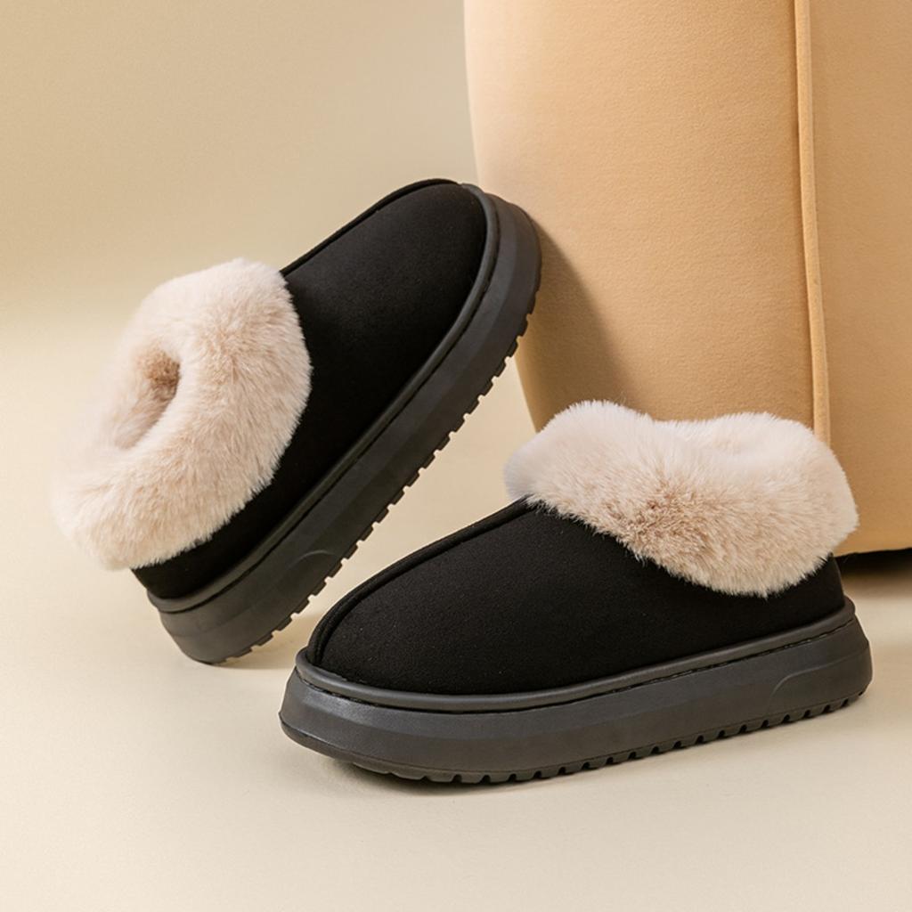 Plush Shoes for Women In Autumn and Winter, Thick Soled Bags, Cotton Shoes with Plush Insulation for Indoor and Outdoor Wear, Cotton Slippers