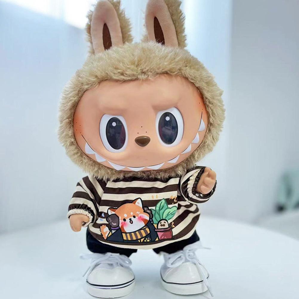 For 38cm Labubu Dukkeklær Moteklær Hettegensere Dukkeklær Fargematch Hettegensere Dukker Tilbehør Søt dekorasjon Små kluter