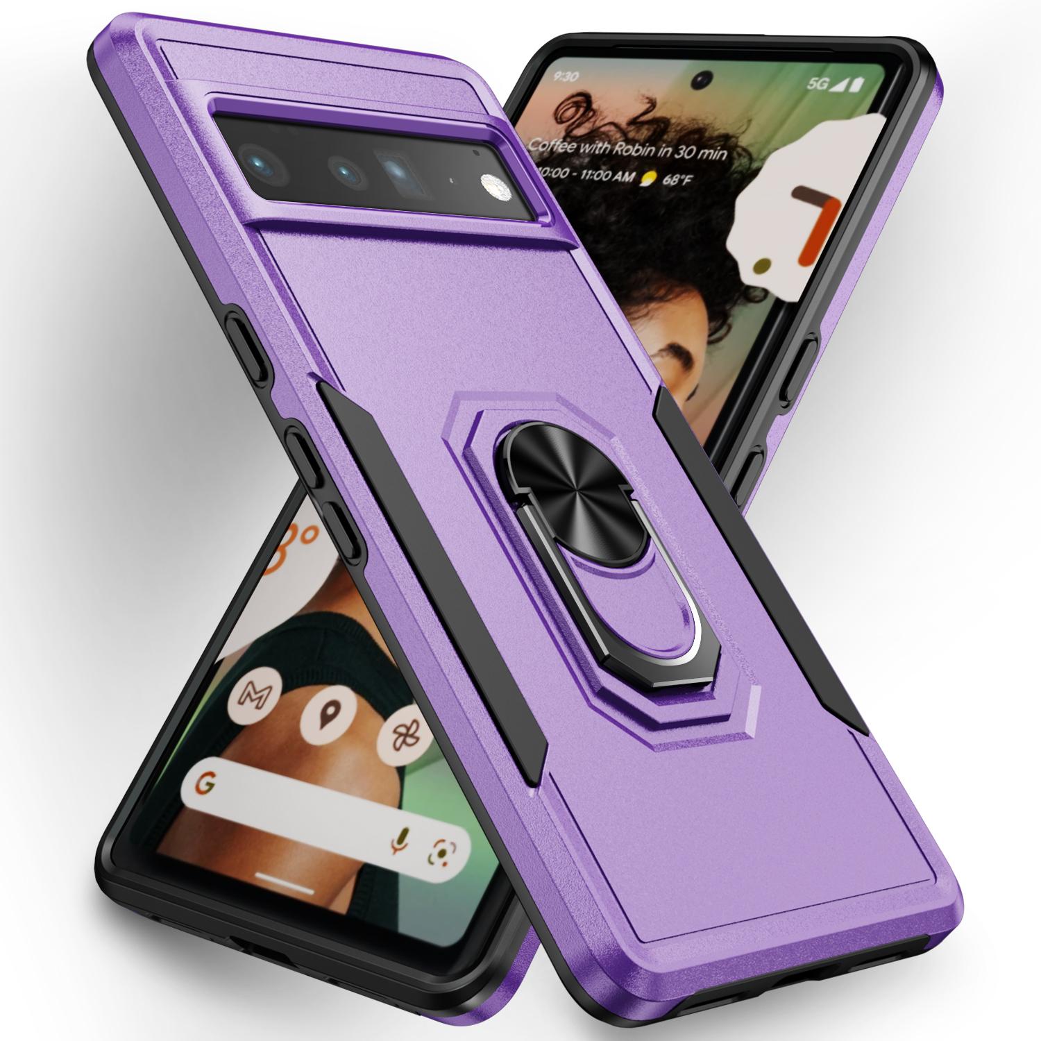 

Military Heavy-Duty Magnetic Ring Stand Phone Case For Google Pixel 9 8A 8 7 7A 6 6A Pro Rugged Matte Shockproof Defender Cover For Pixel 8