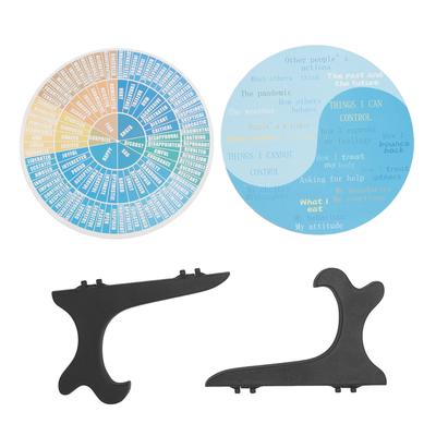 2 STÜCK Beruhigende Räder mit Schwarzem Sockel Holz Emotionsdiagramm Rad Dekoration für Zuhause Schlafzimmer