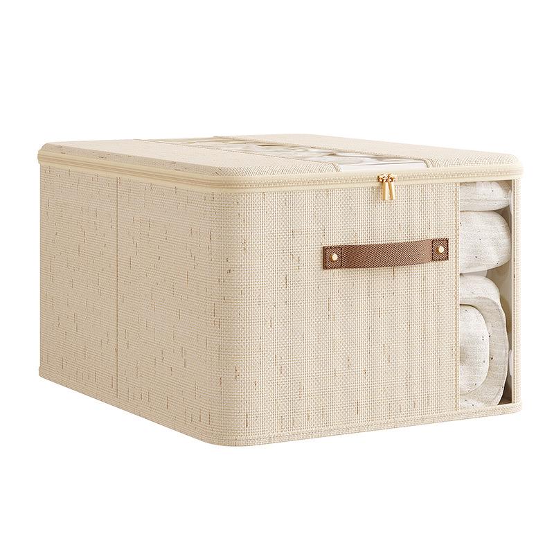 Tianshan Linen Double Window Zip Quilt Storage Box, Large
