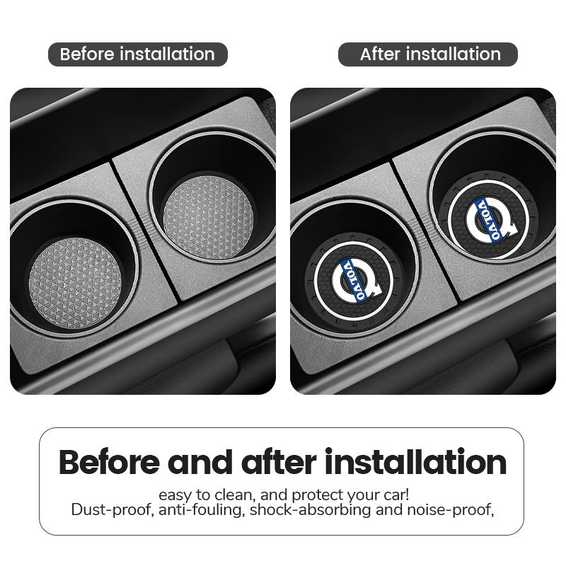 Car Coaster Water Cup Bottle Holder Anti-slip Pad Mat Silica Gel Waterproof For Volvo XC40 XC60 XC90 V60 V40 S90 S60 Accessories