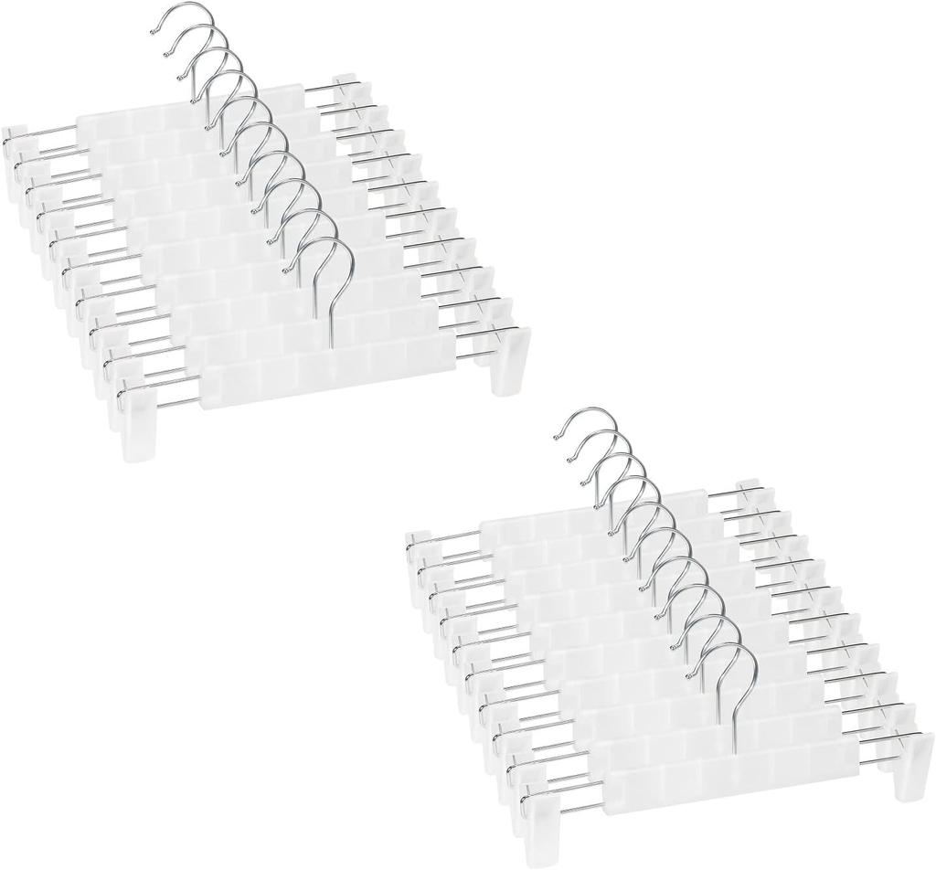 Hosenbügel mit Clips, Rockbügel, 360° drehbare Haken, platzsparende Kleiderbügel für Hosen, Röcke, Kleidung, Jeans