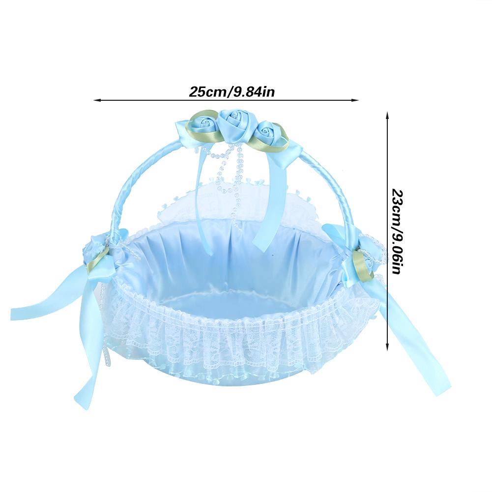 Bärbar Bröllopsspets Blombukett Korg Behållare Fest Ceremoni Tillbehör Dekoration