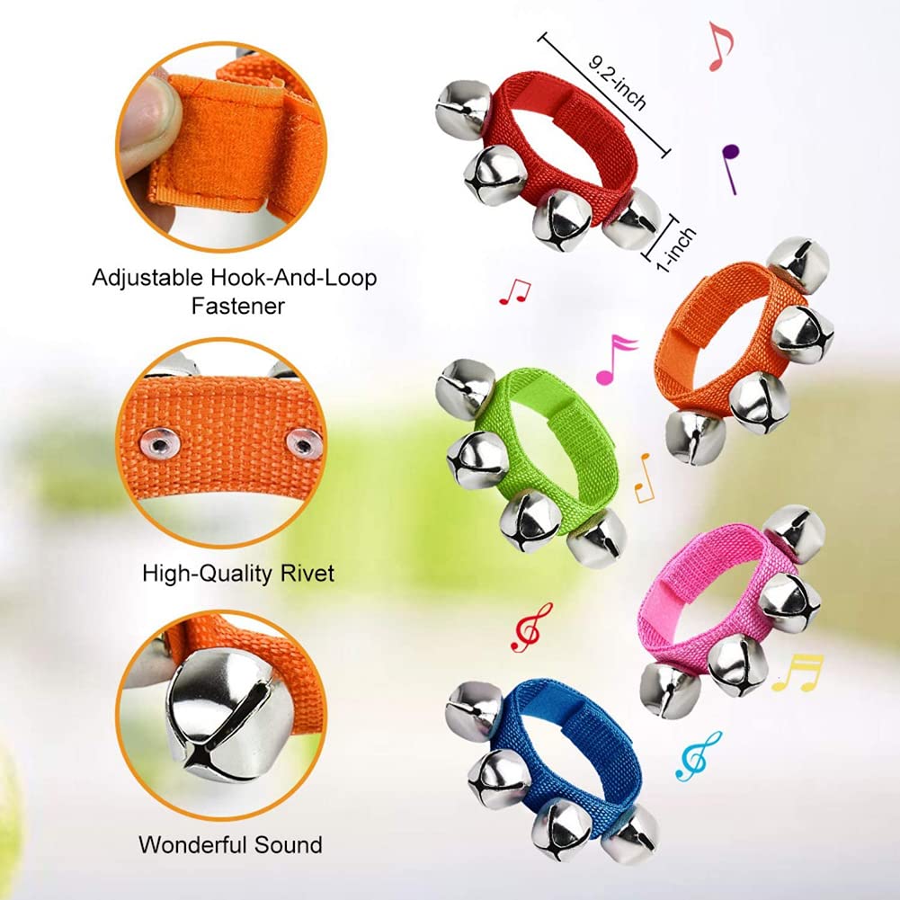 Formemory Ring Wrist Hand 12 Musical Karaoke Colorful Ring Hand Music Bear Bear Bear Repellent Music Adults and Students Bells, Bells, Bells, 12-Piece