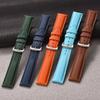 New Design FKM Rubber Leather Watch Strap 18mm 19mm 20mm 22mm Quick Release For Delugs Sailcloth Watch Bands Universal Wristband