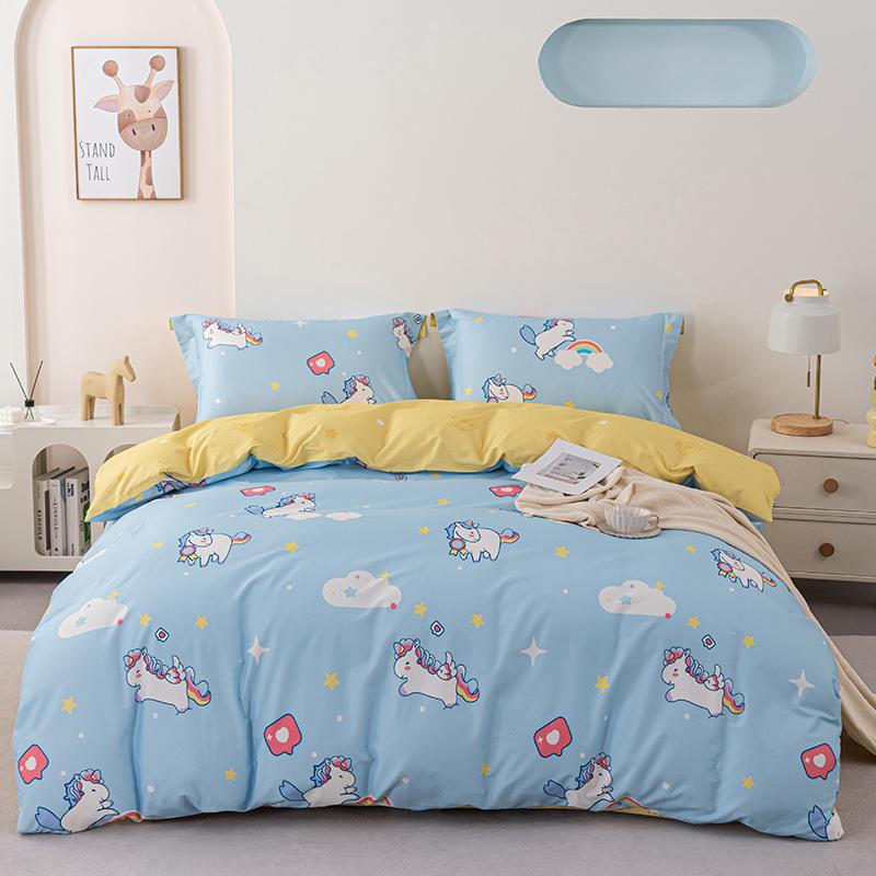 

Комплект постельного белья из 4 предметов с принтом из свежего хлопка Duo Xi Ai Mei Mian Kang Small (152x218cm)