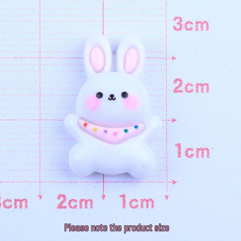 Cartoon Glossy Rabbit Heart DIY Resin Hair Tie & Fridge Magnet Accessories