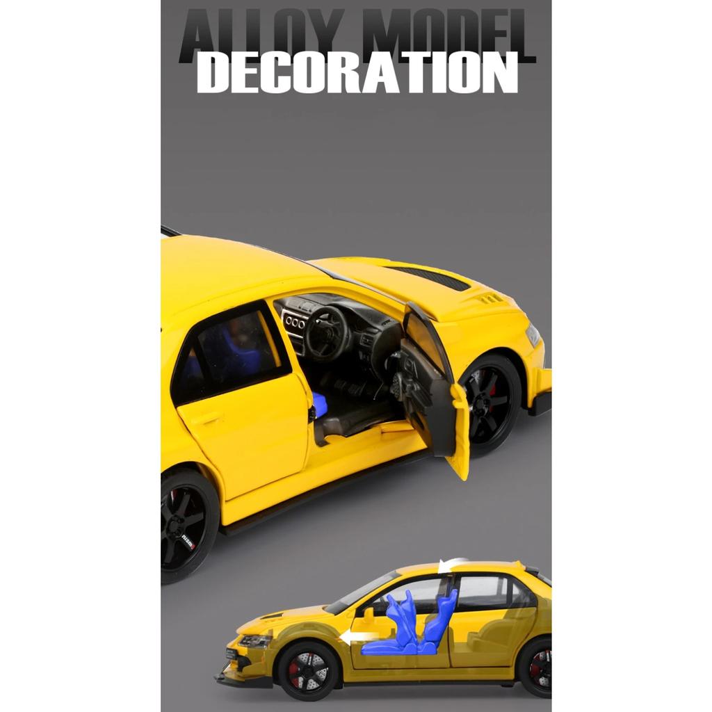 1/32 Mitsubishis Lancer Evolution Alloy Sports Car Model Diecasts Metal Racing Vehicles Car Model Sound and Light Kids Toys Gift
