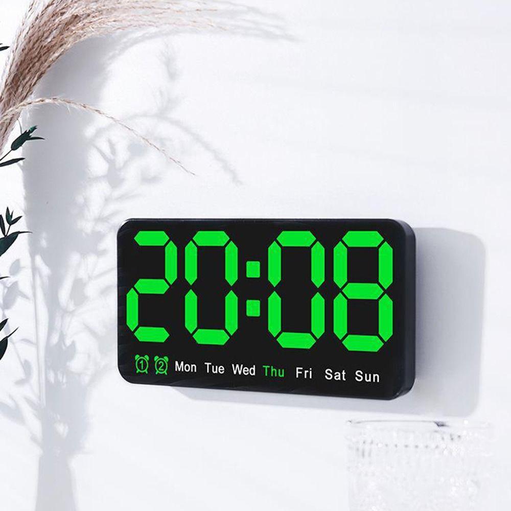 Dual Alarms LED Digital Clock 12/24H Format Wall-mounted Clock Electronic Wall Clock  Home Use