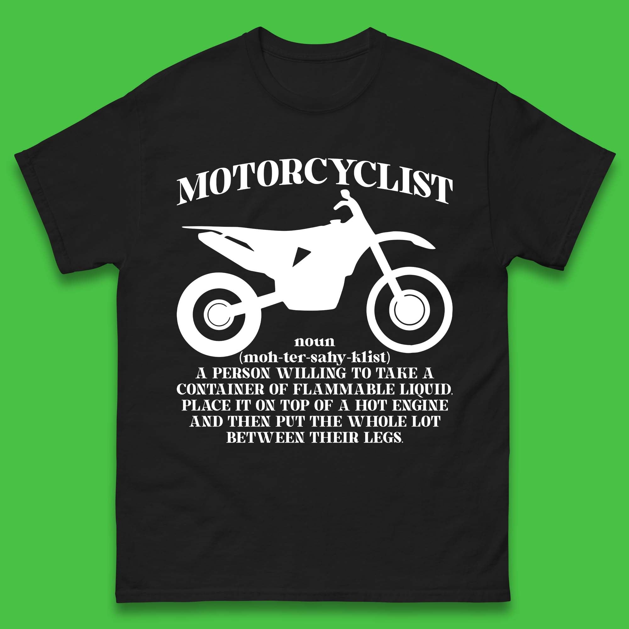 Motorcyclist Definition Mens T Shirt Womens Tops Tees XL